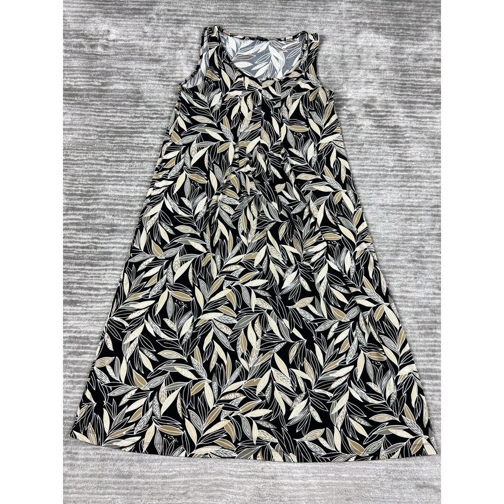 George Dress Womens Small 4-6 Multicolor Leaf Pattern Sleeveless‎ Tank Midi